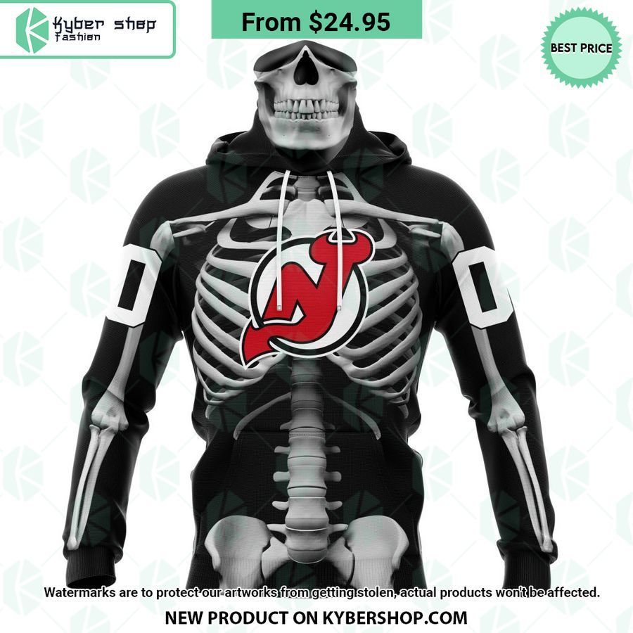 NHL New Jersey Devils Skeleton Costume Halloween CUSTOM Hoodie