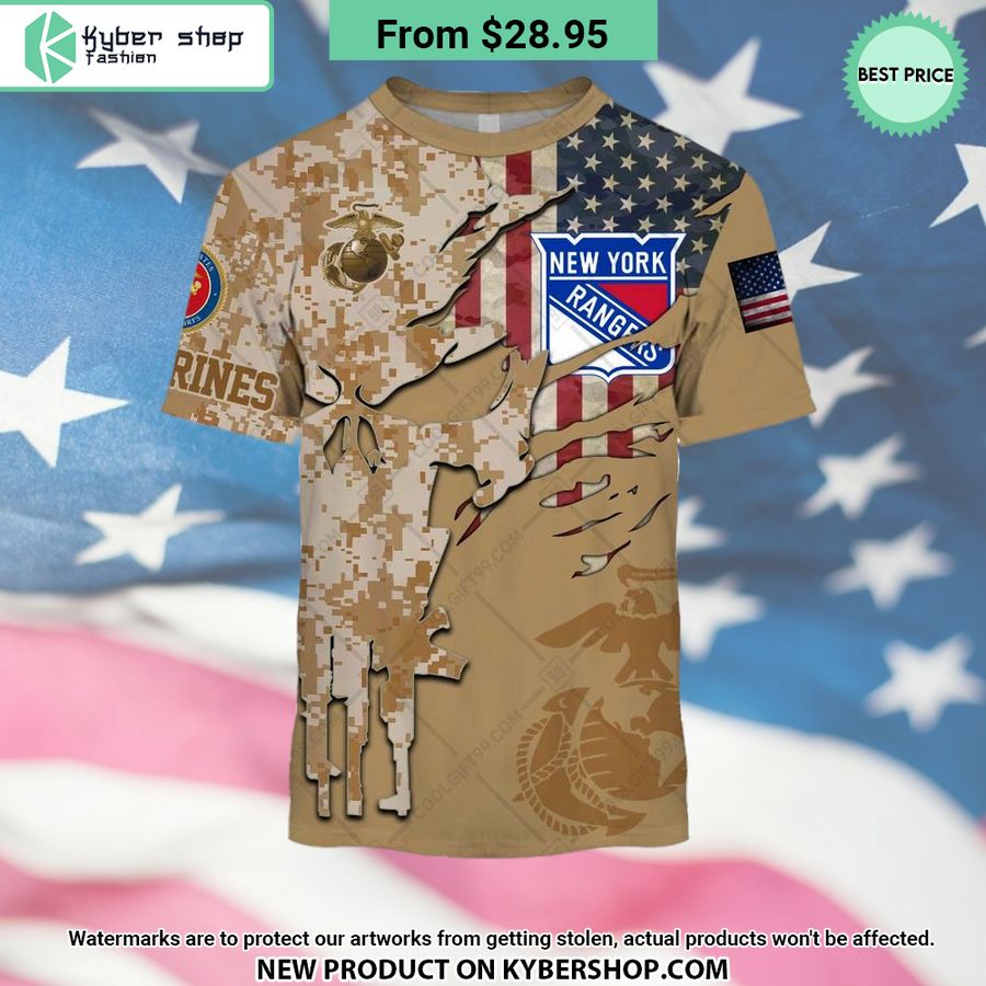 NHL New York Rangers Marine Corps Camo CUSTOM Hoodie