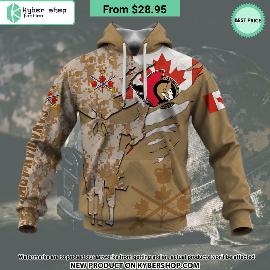 NHL Ottawa Senators Marine Corps Camo CUSTOM Hoodie