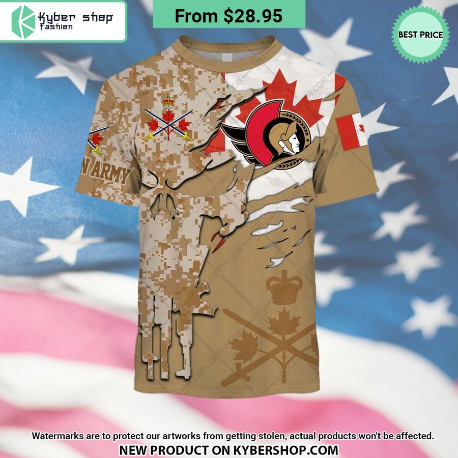 NHL Ottawa Senators Marine Corps Camo CUSTOM Hoodie