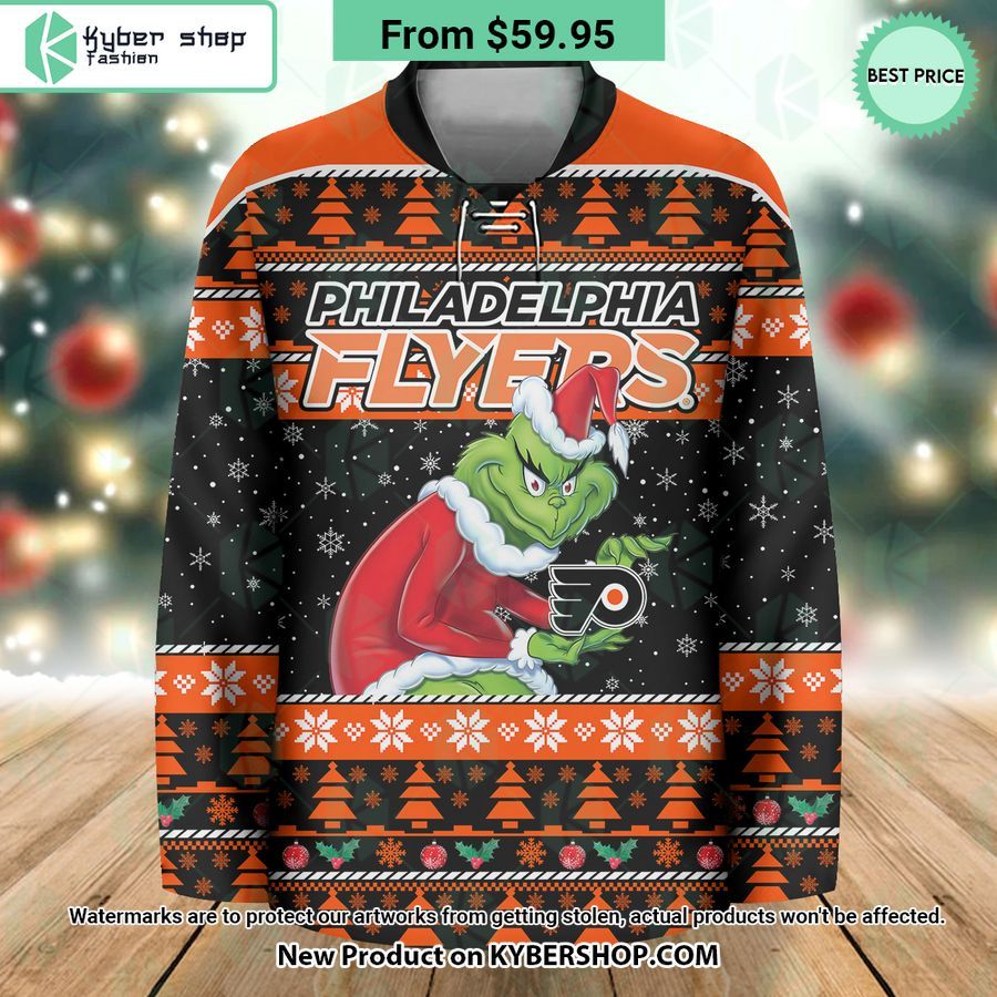 NHL Philadelphia Flyers Grinch Hockey Jersey