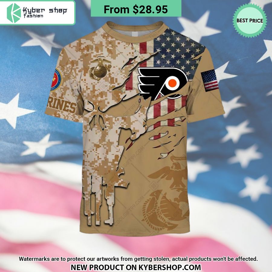 NHL Philadelphia Flyers Marine Corps Camo CUSTOM Hoodie