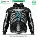 NHL Seattle Kraken Skeleton Costume Halloween CUSTOM Hoodie