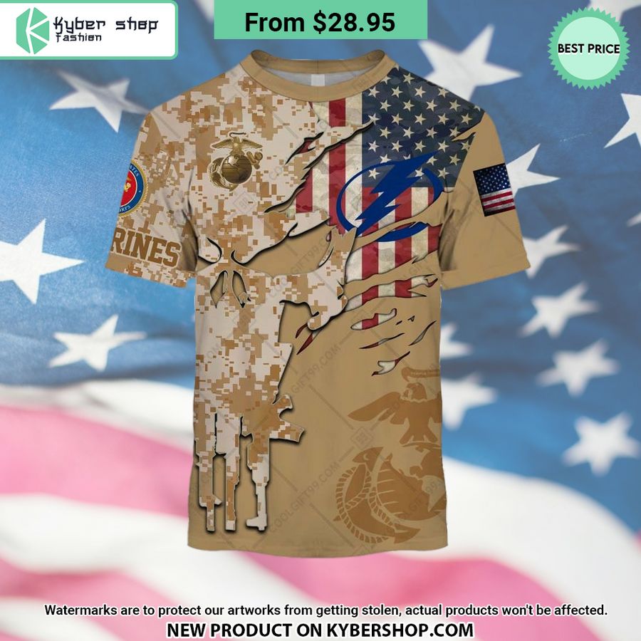 NHL Tampa Bay Lightning Marine Corps Camo CUSTOM Hoodie