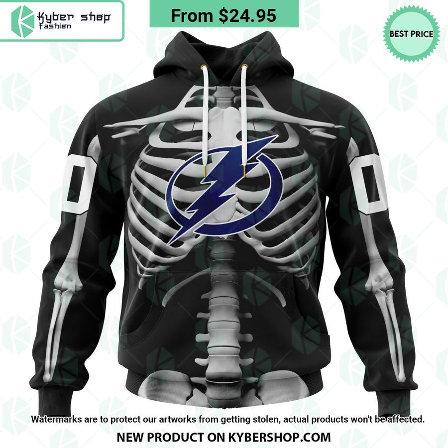 NHL Tampa Bay Lightning Skeleton Costume Halloween CUSTOM Hoodie