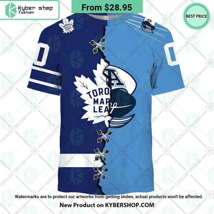 NHL Toronto Maple Leafs Mix CFL Toronto Argonauts Jersey CUSTOM Hoodie