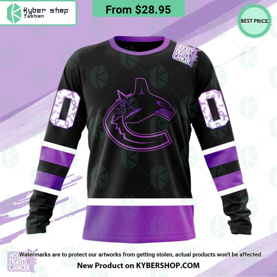 NHL Vancouver Canucks Hockey Fights Cancer Hoodie