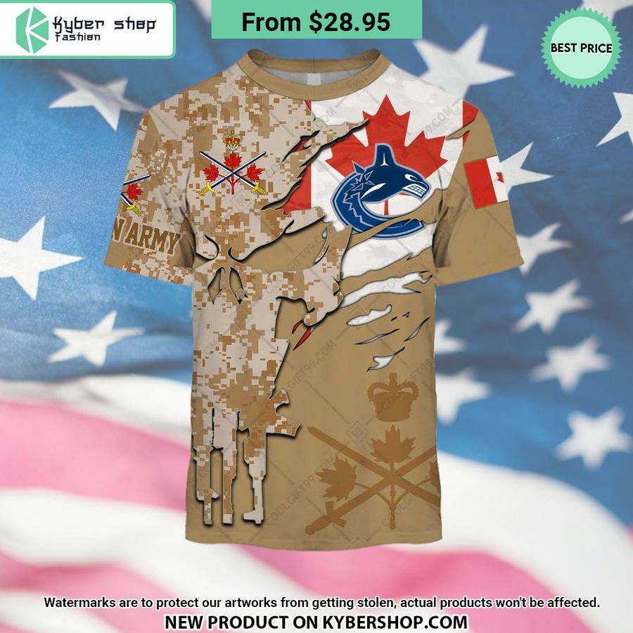 NHL Vancouver Canucks Marine Corps Camo CUSTOM Hoodie