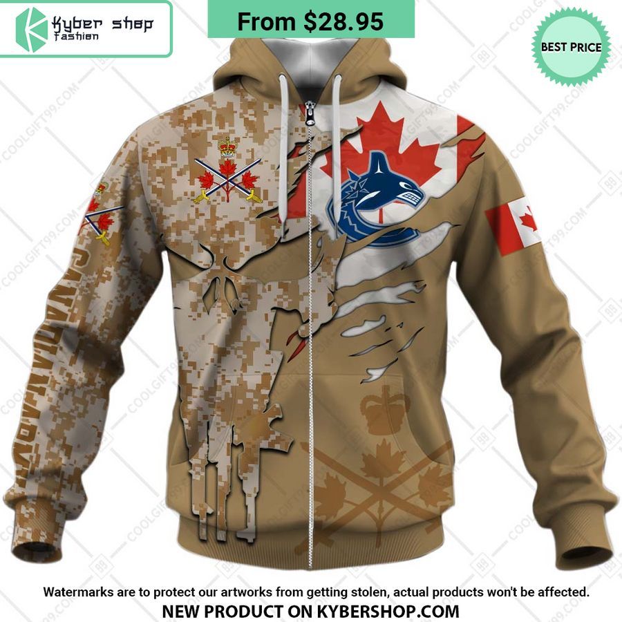 NHL Vancouver Canucks Marine Corps Camo CUSTOM Hoodie