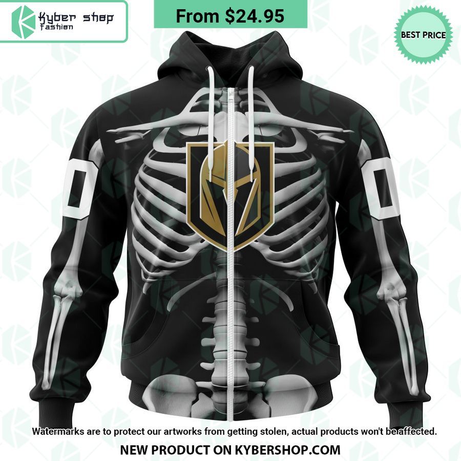 NHL Vegas Golden Knights Skeleton Costume Halloween CUSTOM Hoodie
