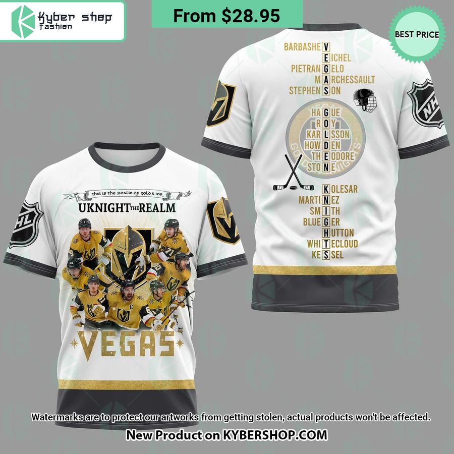 NHL Vegas Golden Knights UKNIGHT The REALM White T Shirt