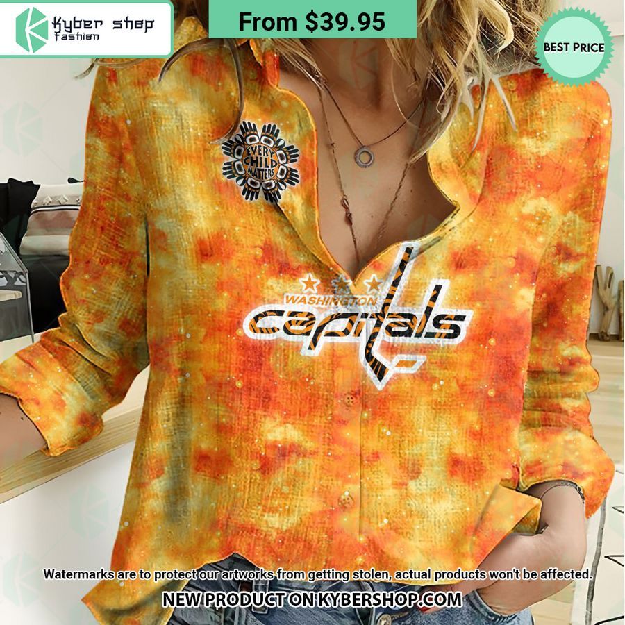 NHL Washington Capitals Orange Every Child Matter Women Casual Shirt