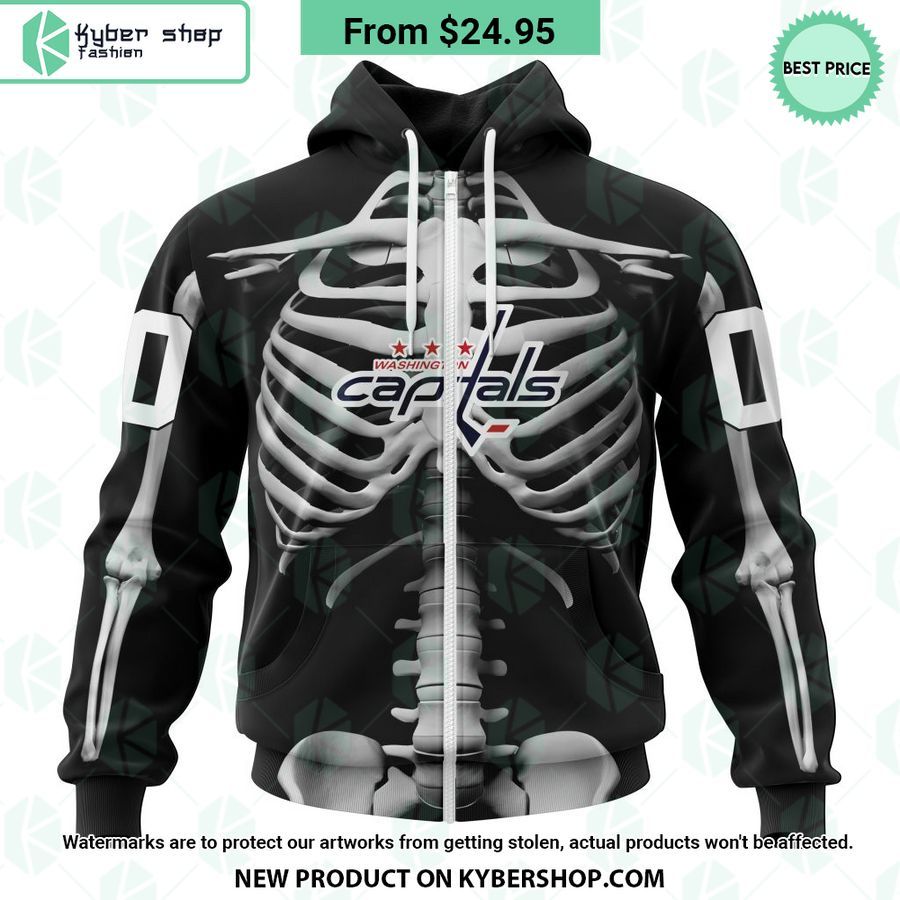 NHL Washington Capitals Skeleton Costume Halloween CUSTOM Hoodie