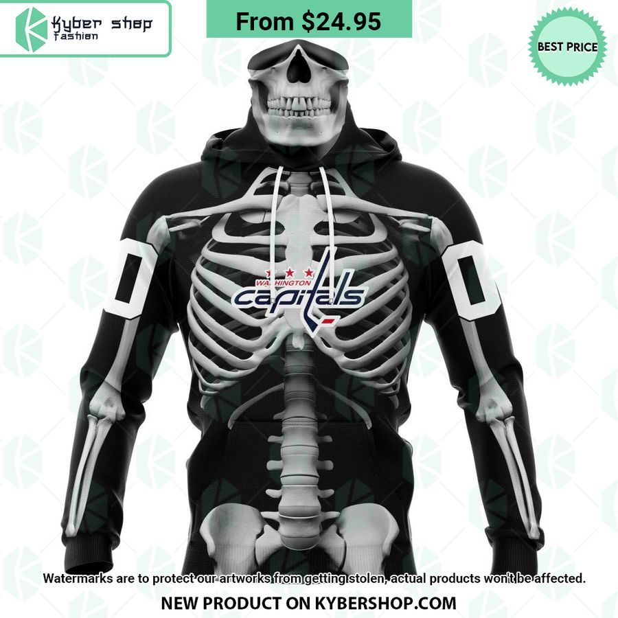 NHL Washington Capitals Skeleton Costume Halloween CUSTOM Hoodie