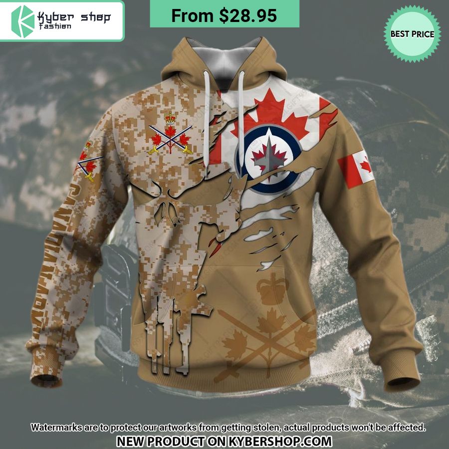 NHL Winnipeg Jets Marine Corps Camo CUSTOM Hoodie