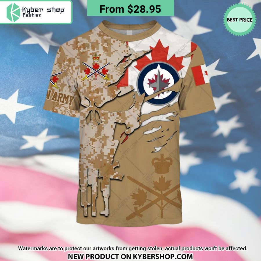 NHL Winnipeg Jets Marine Corps Camo CUSTOM Hoodie