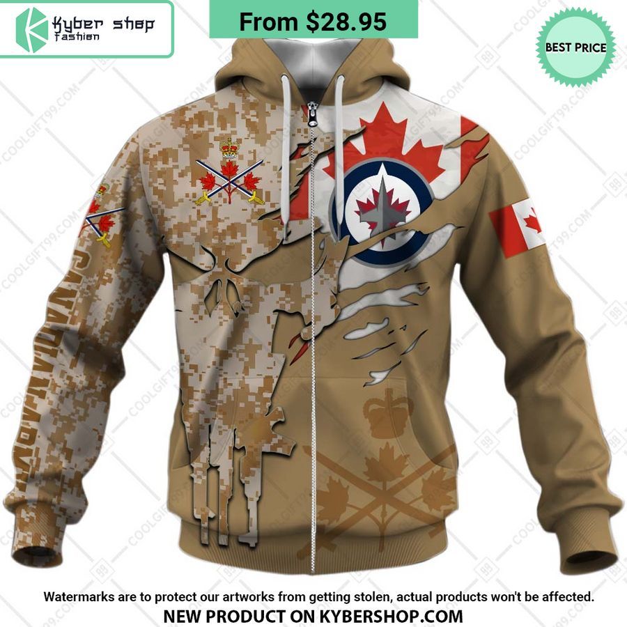 NHL Winnipeg Jets Marine Corps Camo CUSTOM Hoodie
