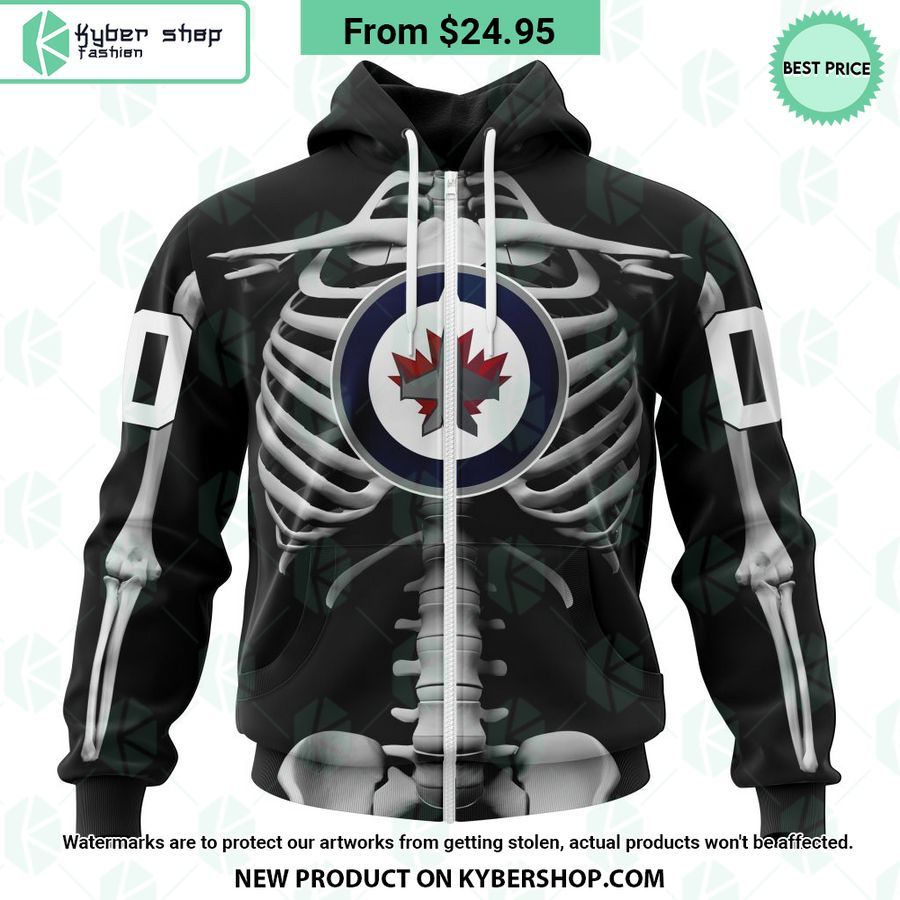 NHL Winnipeg Jets Skeleton Costume Halloween CUSTOM Hoodie