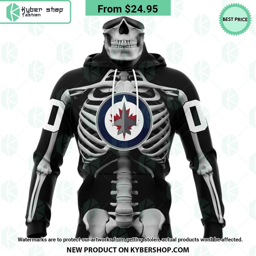 NHL Winnipeg Jets Skeleton Costume Halloween CUSTOM Hoodie