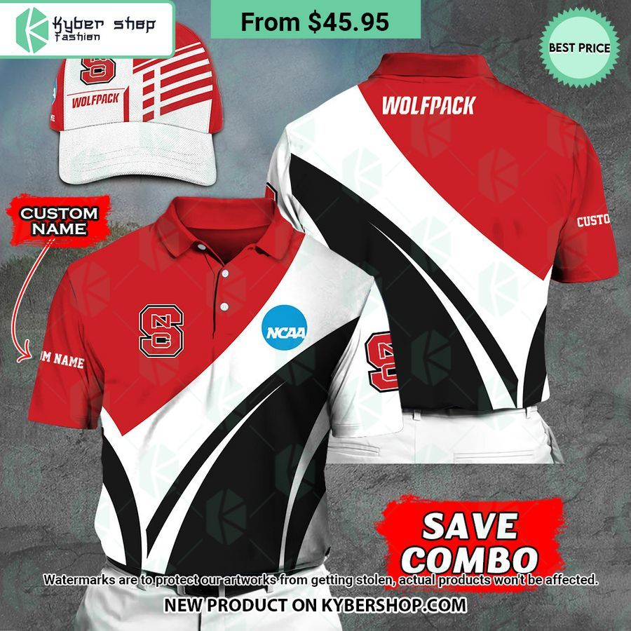 North Carolina State Wolfpack CUSTOM Polo Shirt, Cap