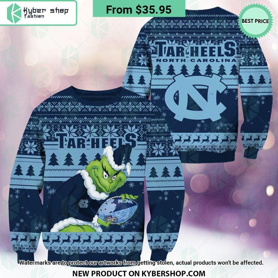 North Carolina Tar Heels Grinch Christmas Sweater