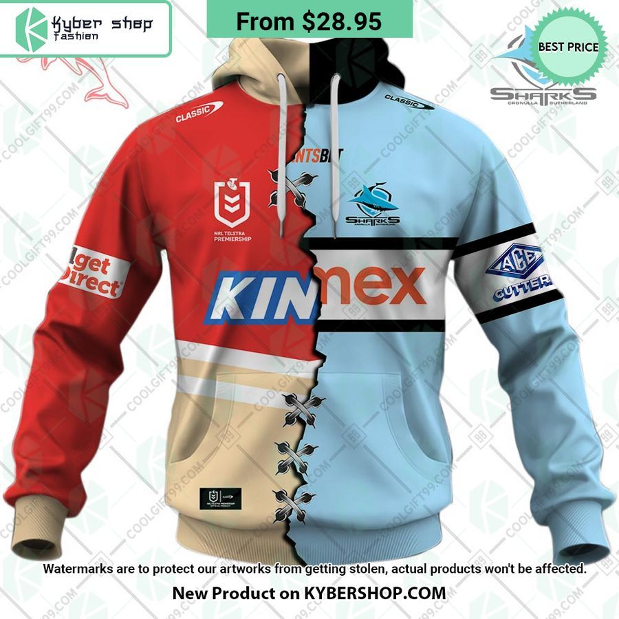 NRL Jersey Mix 2 Teams CUSTOM Hoodie