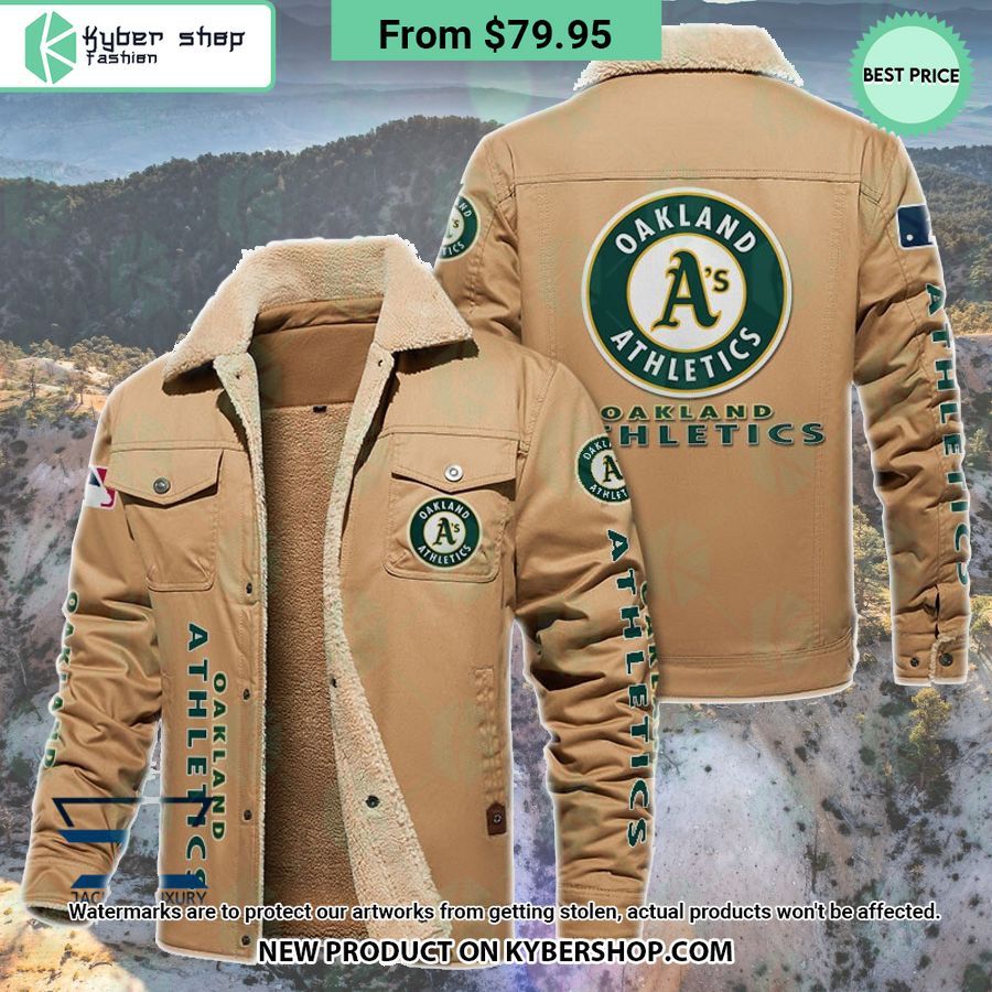 Oakland Athletics MLB Fleece Leather Jacket