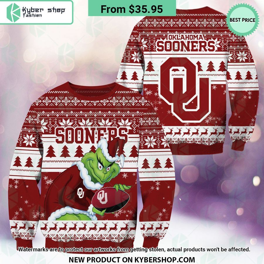 Oklahoma Sooners Grinch Christmas Sweater
