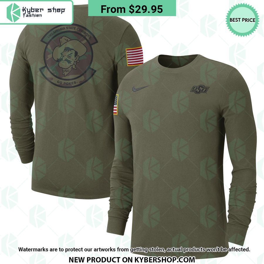 Oklahoma State Cowboys Military Salute to Service Veterans Long Sleeve Shirt