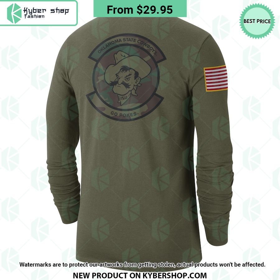 Oklahoma State Cowboys Military Salute to Service Veterans Long Sleeve Shirt