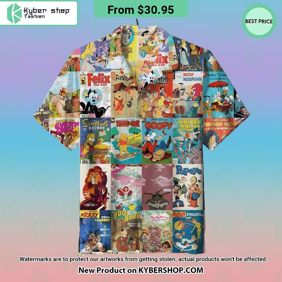 Old Cartoon Collage Hawaiian Shirt