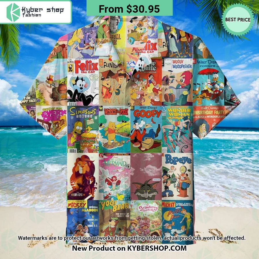 Old Cartoon Collage Hawaiian Shirt