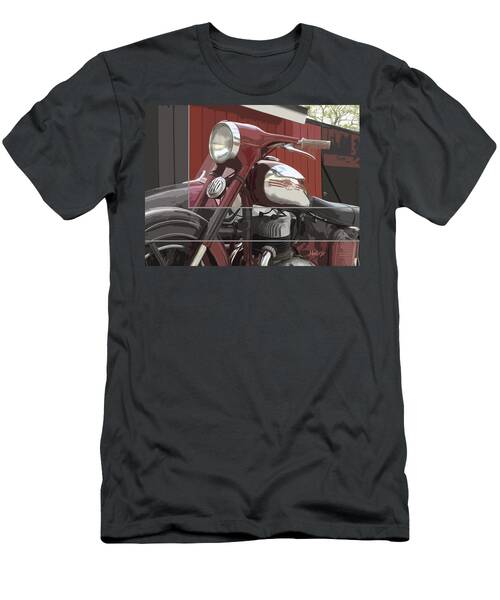 Old Red Jawa Sidecar Motorcycle. Chrome, Engine, Gas Scent. Vintage Road Is Open For You. T-Shirt
