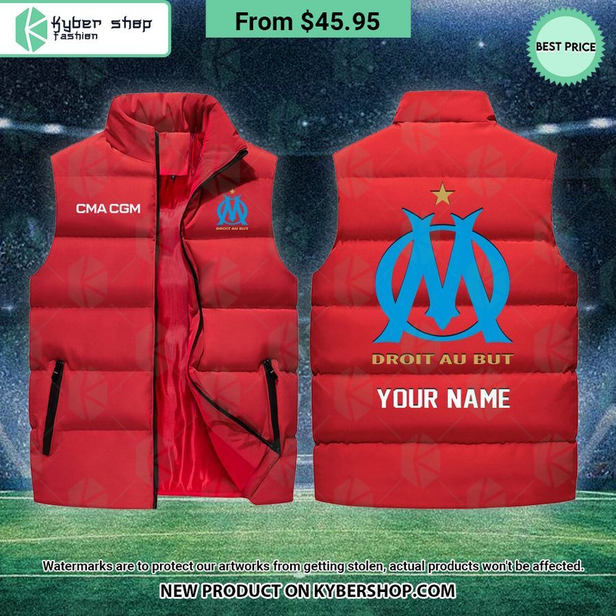 Olympique de Marseille CUSTOM Sleeveless Puffer Down Jacket