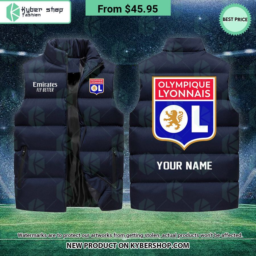 Olympique Lyonnais CUSTOM Sleeveless Puffer Down Jacket