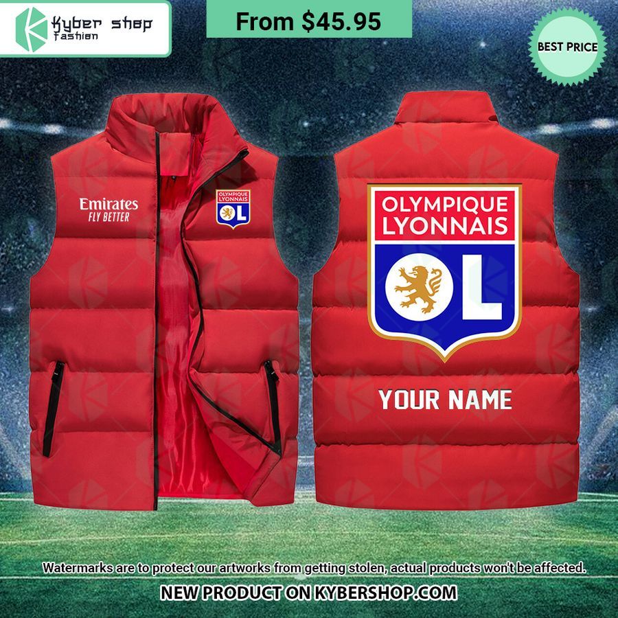 Olympique Lyonnais CUSTOM Sleeveless Puffer Down Jacket