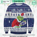 Pabst Blue Ribbon Grinch Ugly Christmas Sweater
