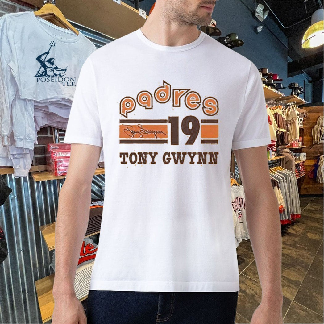 Padres 19 Tony Gwynn Signature T-shirt