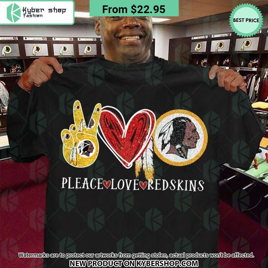Peace Love Washington Redskins T Shirt