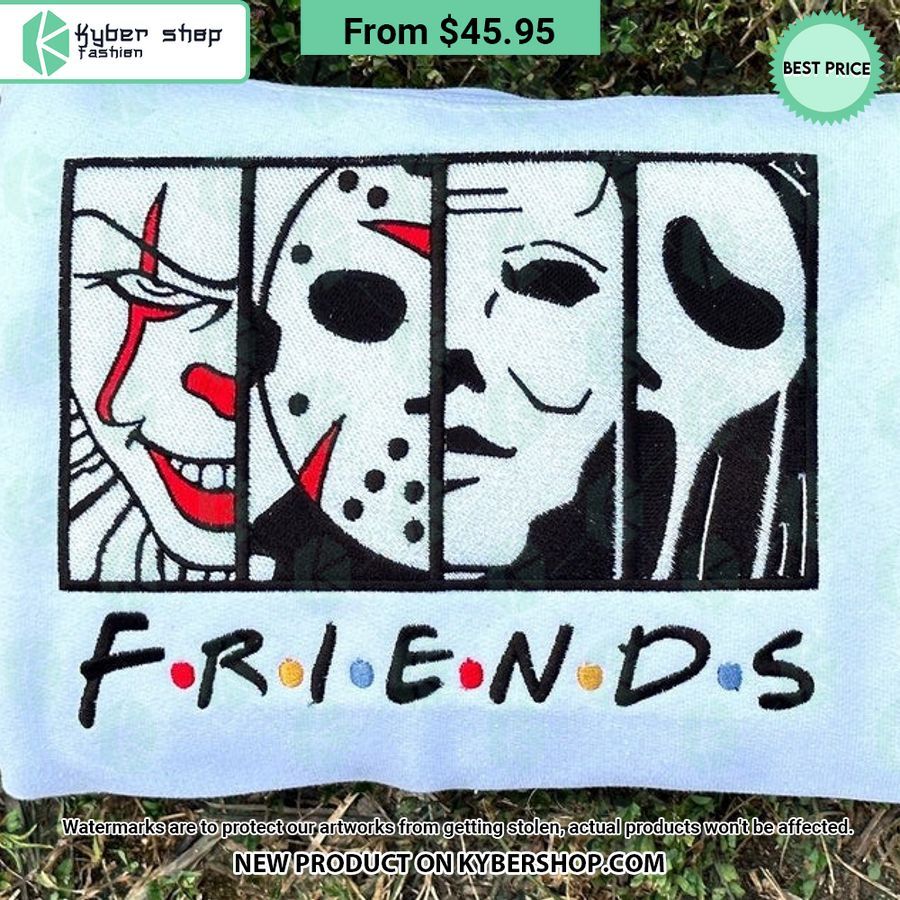 Pennywise Jason Voorhees Michael Myers Ghostface Friends Embroidered Sweatshirt, Hoodie