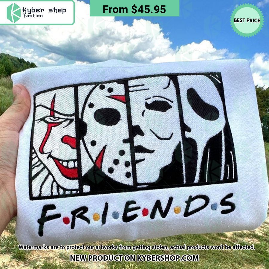 Pennywise Jason Voorhees Michael Myers Ghostface Friends Embroidered Sweatshirt, Hoodie