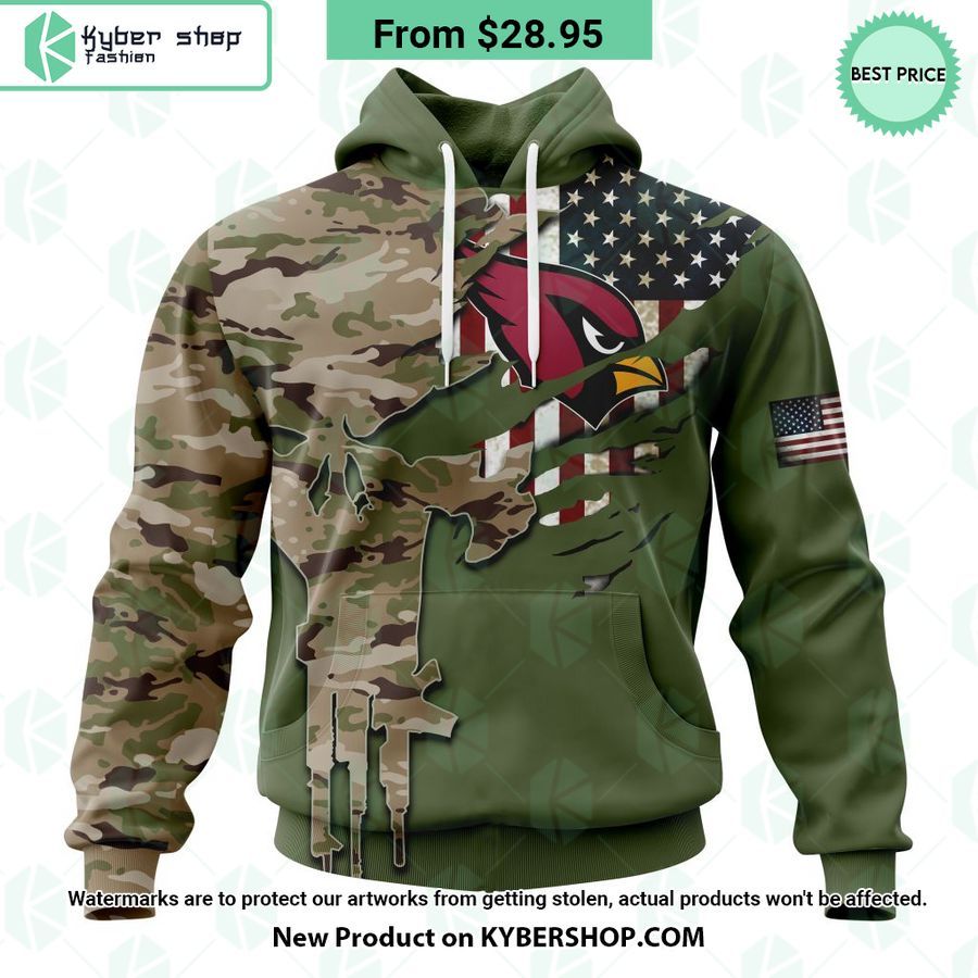 Personalized Arizona Cardinals Veterans Day Camo Design Hoodie