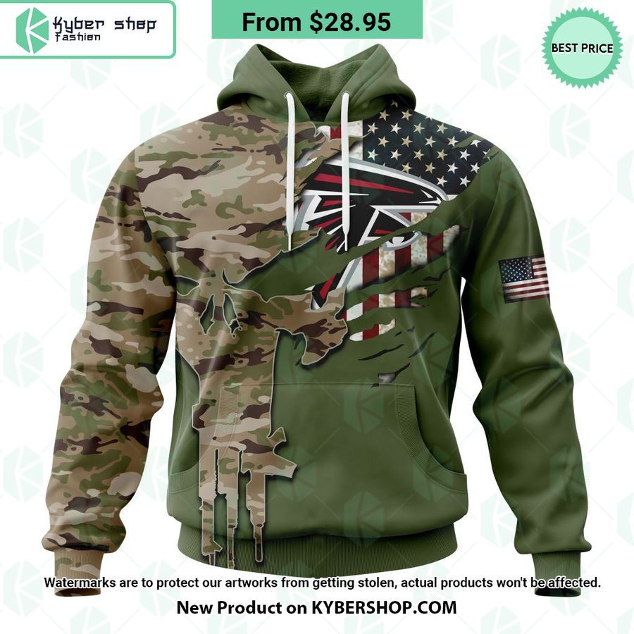 Personalized Atlanta Falcons Veterans Day Camo Design Hoodie