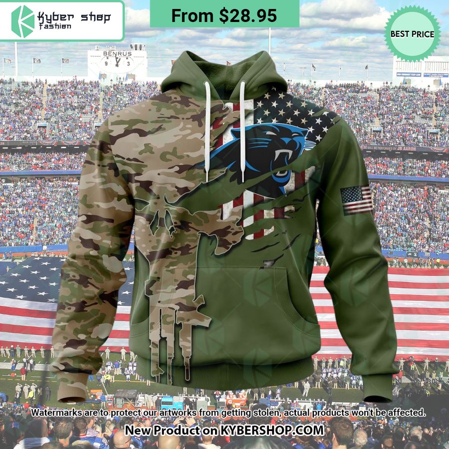 Personalized Carolina Panthers Veterans Day Camo Design Hoodie