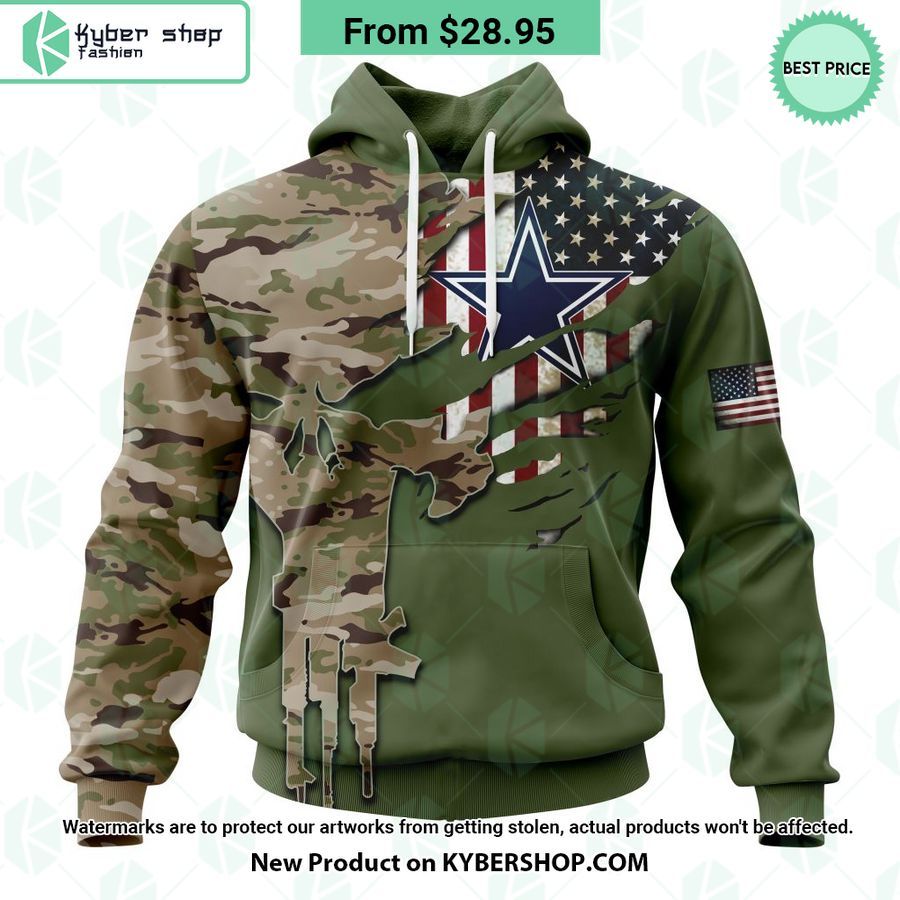 Personalized Dallas Cowboys Veterans Day Camo Design Hoodie
