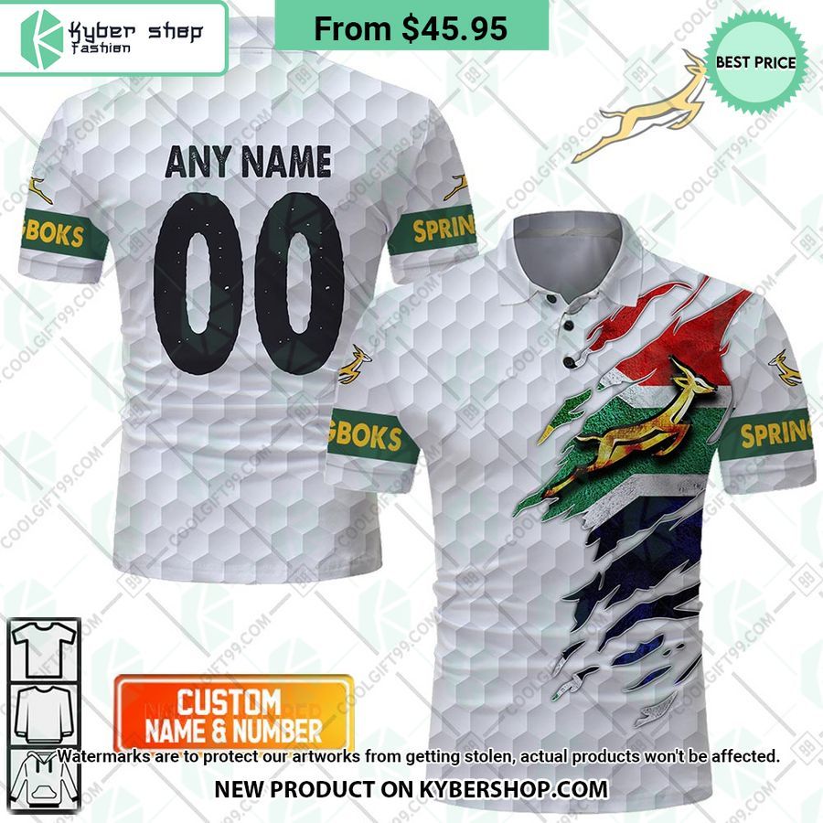 Personalized Golf Springboks South African Polo Shirt