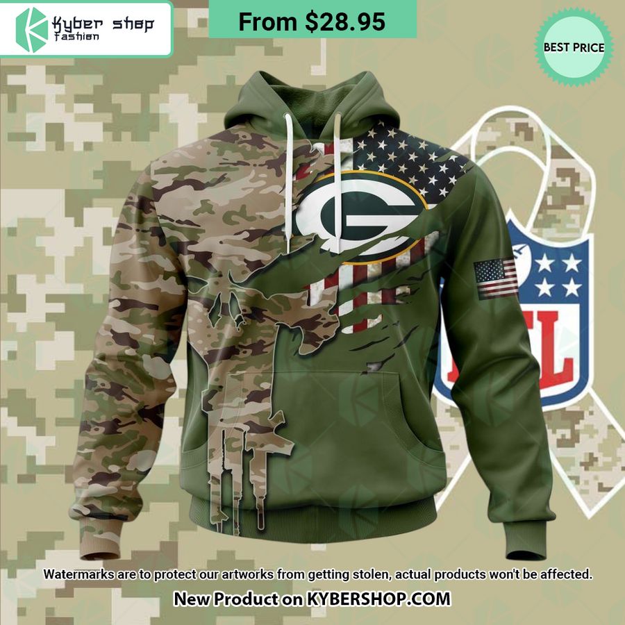 Personalized Green Bay Packers Veterans Day Camo Design Hoodie