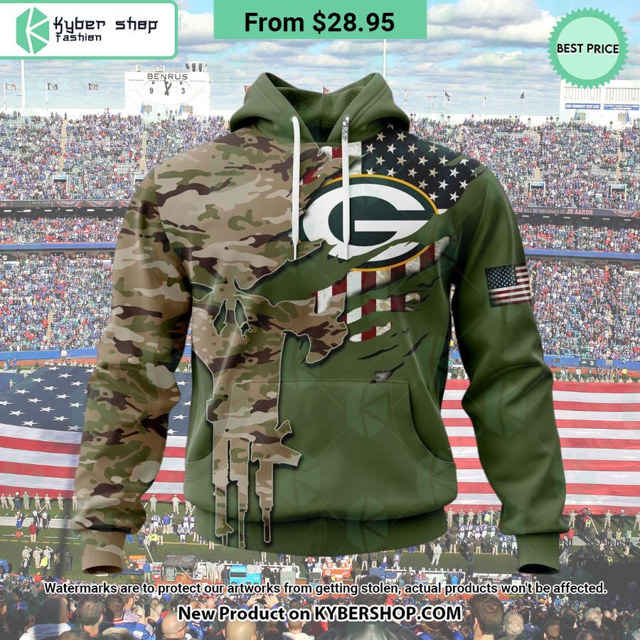 Personalized Green Bay Packers Veterans Day Camo Design Hoodie