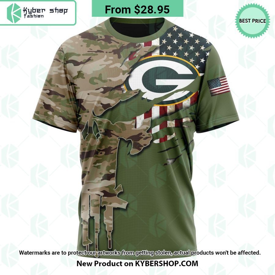Personalized Green Bay Packers Veterans Day Camo Design Hoodie