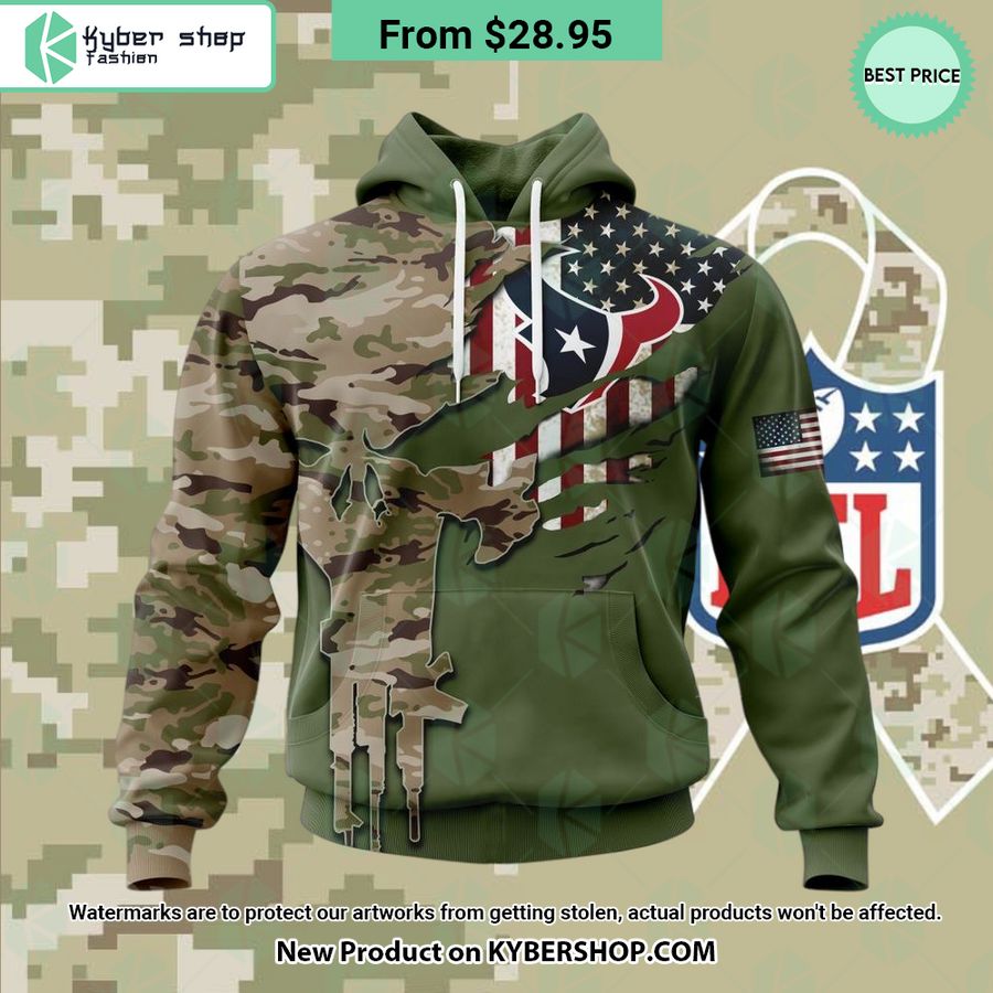 Personalized Houston Texans Veterans Day Camo Design Hoodie